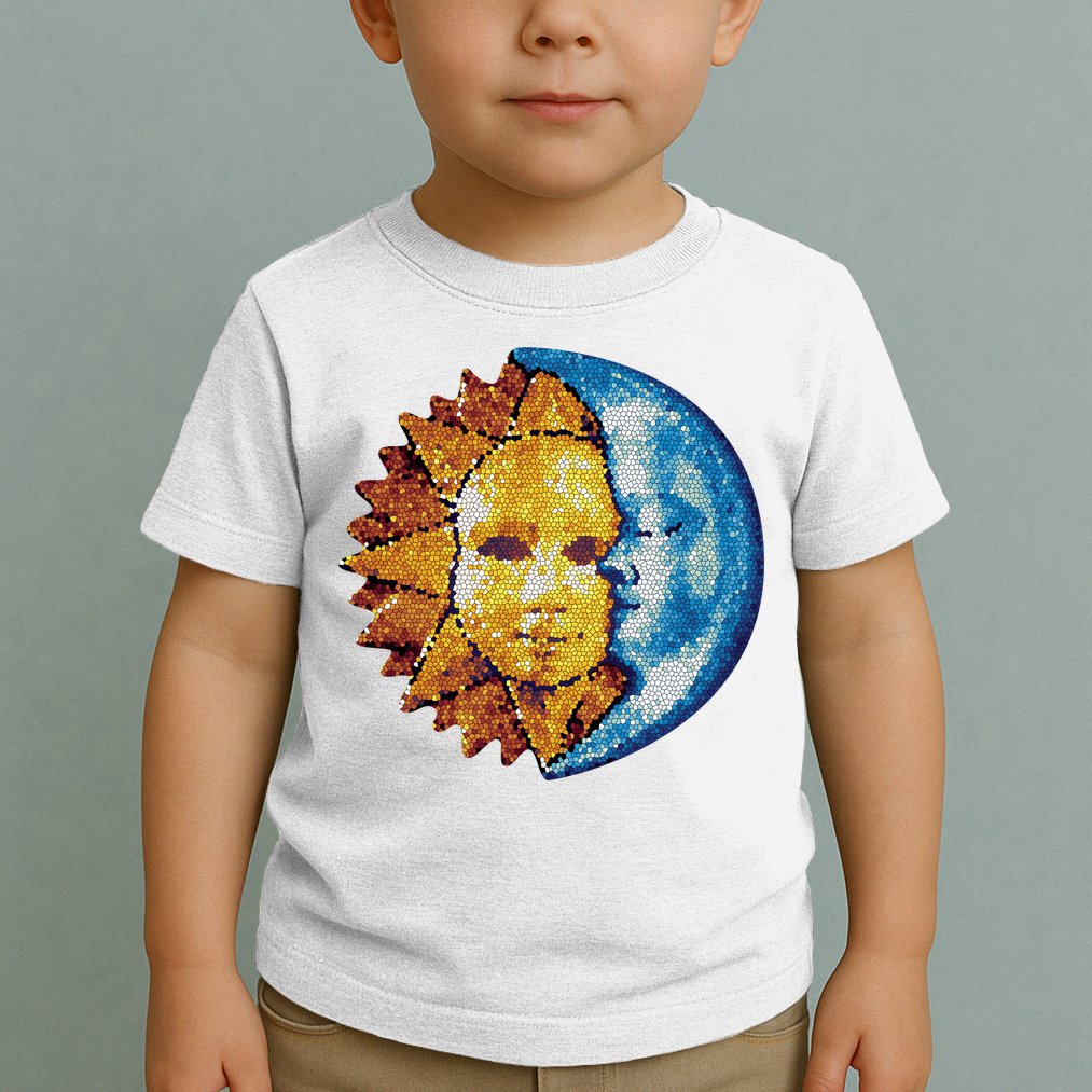 Sun And Moon Mosaic Astrology Toddler T-Shirt