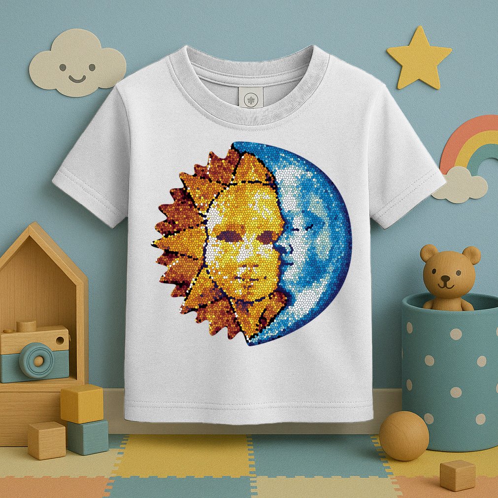 Sun And Moon Mosaic Astrology Toddler T-Shirt