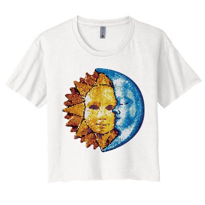 Sun And Moon Mosaic Astrology Crop Top