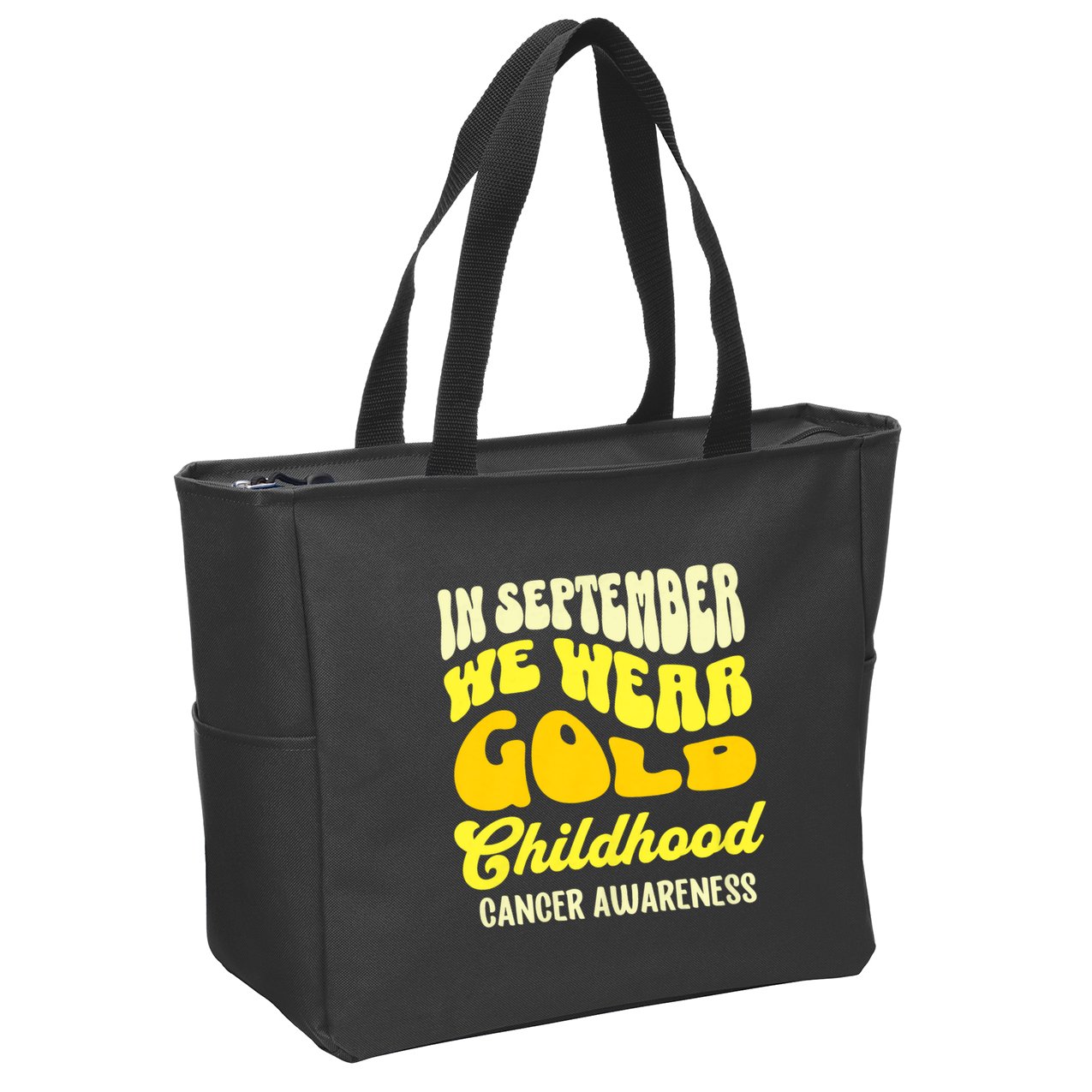 September Awareness Month Childhood Cancer Awareness Month In September We Wear Zip Tote Bag
