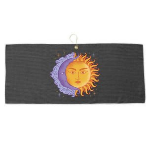 Sun And Moon Sky Large Microfiber Waffle Golf Towel