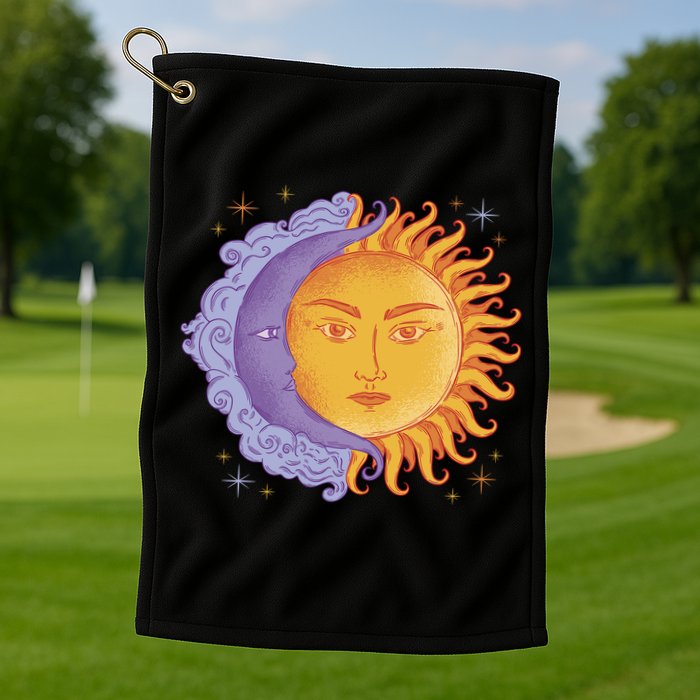 Sun And Moon Sky Golf Towel