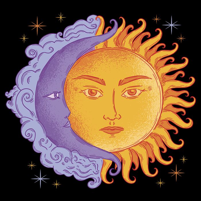 Sun And Moon Sky Ladies Long Sleeve Shirt