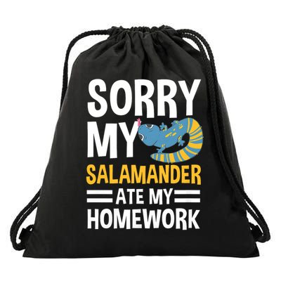 Salamander Ate My Homework Zoologist Lizard Reptile Lover Drawstring Bag