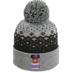 Supportsquad Afro Messy Bun Leopard Lupus Awareness Meaningful Gift The Baniff Cuffed Pom Beanie