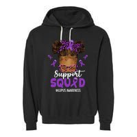 Supportsquad Afro Messy Bun Leopard Lupus Awareness Meaningful Gift Garment-Dyed Fleece Hoodie