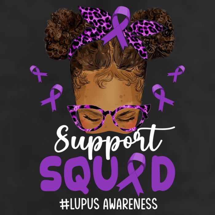 Supportsquad Afro Messy Bun Leopard Lupus Awareness Meaningful Gift Garment-Dyed Fleece Hoodie