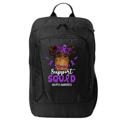 Supportsquad Afro Messy Bun Leopard Lupus Awareness Meaningful Gift City Backpack