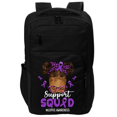Supportsquad Afro Messy Bun Leopard Lupus Awareness Meaningful Gift Impact Tech Backpack