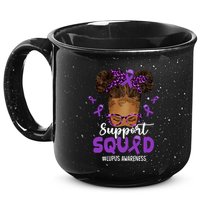 Supportsquad Afro Messy Bun Leopard Lupus Awareness Meaningful Gift 15oz Campfire Ceramic Mug