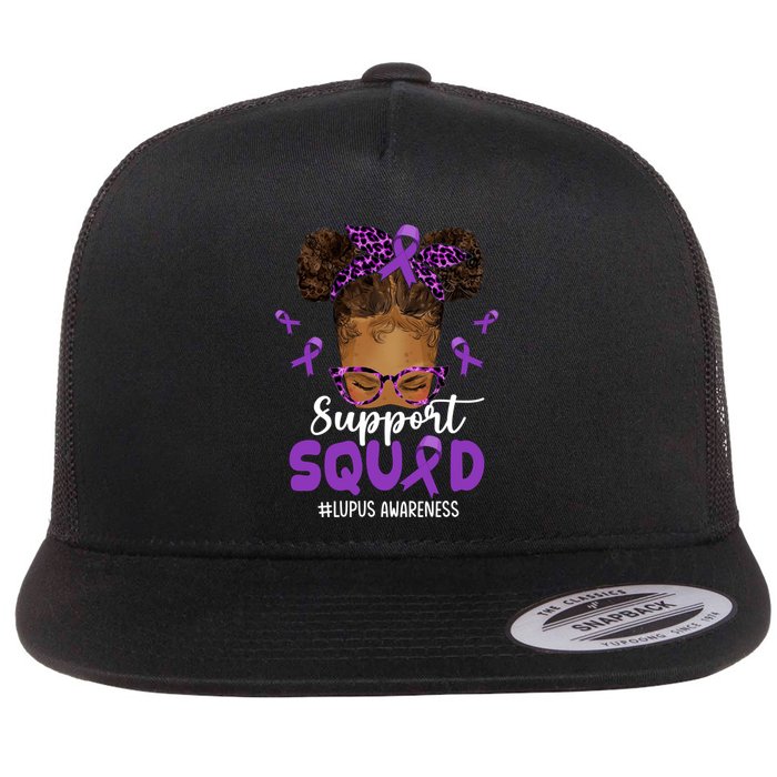 Supportsquad Afro Messy Bun Leopard Lupus Awareness Meaningful Gift Flatbill Hat