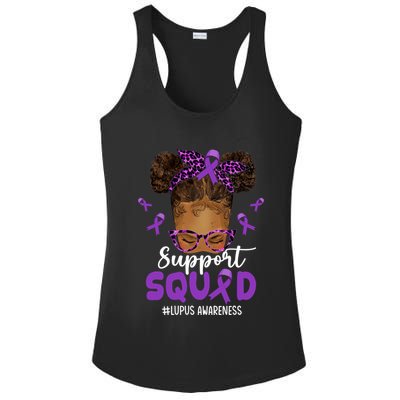 Supportsquad Afro Messy Bun Leopard Lupus Awareness Meaningful Gift Ladies PosiCharge Competitor Racerback Tank