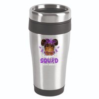 Supportsquad Afro Messy Bun Leopard Lupus Awareness Meaningful Gift 16oz Travel Tumbler