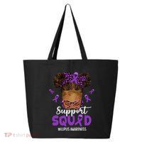 Supportsquad Afro Messy Bun Leopard Lupus Awareness Meaningful Gift 25L Jumbo Tote
