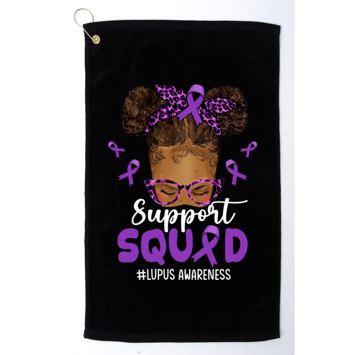 Supportsquad Afro Messy Bun Leopard Lupus Awareness Meaningful Gift Golf Towel