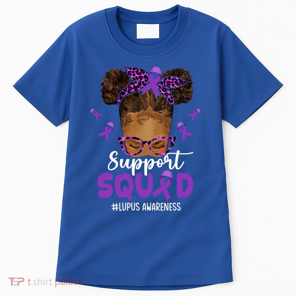 Supportsquad Afro Messy Bun Leopard Lupus Awareness Meaningful Gift Tall T-Shirt
