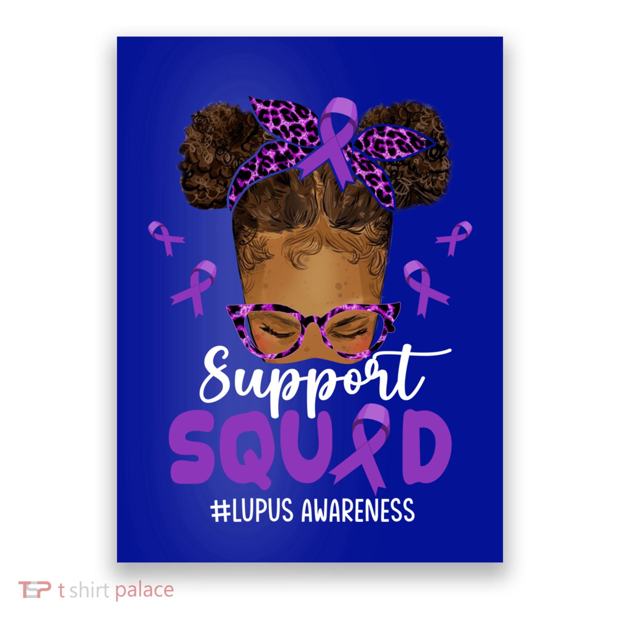 Supportsquad Afro Messy Bun Leopard Lupus Awareness Meaningful Gift Poster