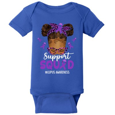 Supportsquad Afro Messy Bun Leopard Lupus Awareness Meaningful Gift Baby Bodysuit