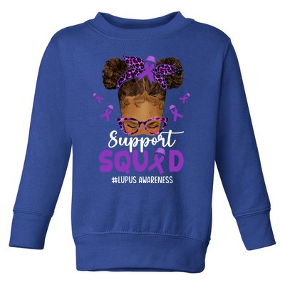 Supportsquad Afro Messy Bun Leopard Lupus Awareness Meaningful Gift Toddler Sweatshirt