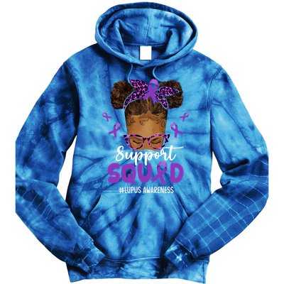 Supportsquad Afro Messy Bun Leopard Lupus Awareness Meaningful Gift Tie Dye Hoodie