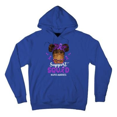Supportsquad Afro Messy Bun Leopard Lupus Awareness Meaningful Gift Tall Hoodie