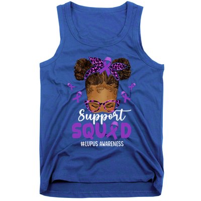 Supportsquad Afro Messy Bun Leopard Lupus Awareness Meaningful Gift Tank Top