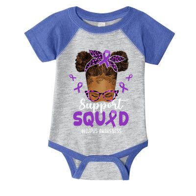 Supportsquad Afro Messy Bun Leopard Lupus Awareness Meaningful Gift Infant Baby Jersey Bodysuit