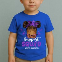 Supportsquad Afro Messy Bun Leopard Lupus Awareness Meaningful Gift Toddler T-Shirt