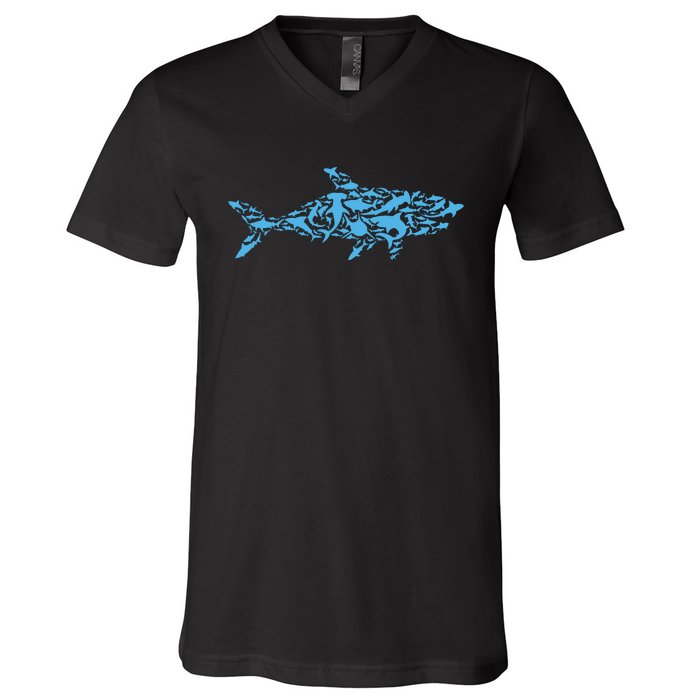 Shark Animal Marine Biology Science Scientist Shark Lover V-Neck T-Shirt