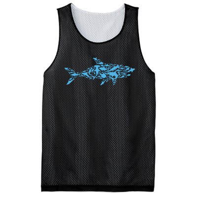 Shark Animal Marine Biology Science Scientist Shark Lover Mesh Reversible Basketball Jersey Tank