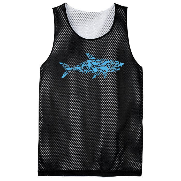 Shark Animal Marine Biology Science Scientist Shark Lover Mesh Reversible Basketball Jersey Tank