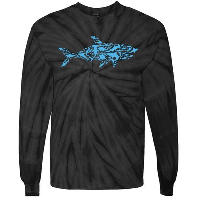 Shark Animal Marine Biology Science Scientist Shark Lover Tie-Dye Long Sleeve Shirt