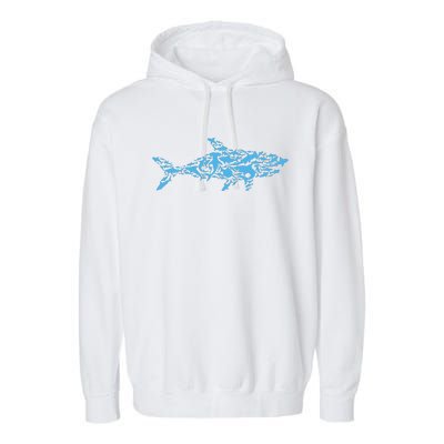 Shark Animal Marine Biology Science Scientist Shark Lover Garment-Dyed Fleece Hoodie