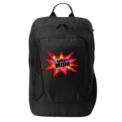 Super Autism Mom Autism Superhero Awareness City Backpack