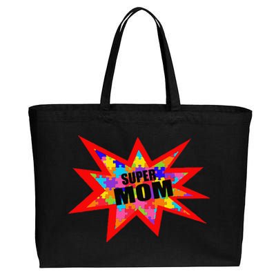 Super Autism Mom Autism Superhero Awareness Cotton Canvas Jumbo Tote