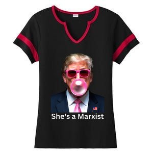 SheS A Marxist Funny Donald Trump Debate Saying 2024 Ladies Halftime Notch Neck Tee