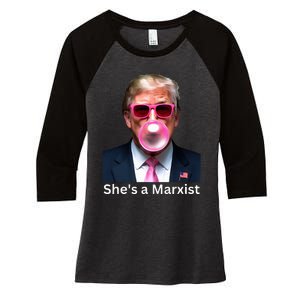 SheS A Marxist Funny Donald Trump Debate Saying 2024 Women's Tri-Blend 3/4-Sleeve Raglan Shirt