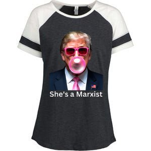 SheS A Marxist Funny Donald Trump Debate Saying 2024 Enza Ladies Jersey Colorblock Tee