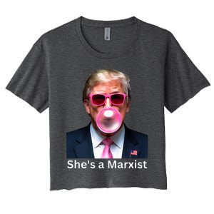 SheS A Marxist Funny Donald Trump Debate Saying 2024 Women's Crop Top Tee