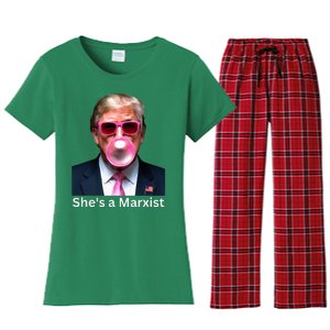 SheS A Marxist Funny Donald Trump Debate Saying 2024 Women's Flannel Pajama Set