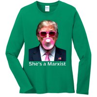 SheS A Marxist Funny Donald Trump Debate Saying 2024 Ladies Long Sleeve Shirt