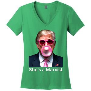 SheS A Marxist Funny Donald Trump Debate Saying 2024 Women's V-Neck T-Shirt