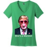 SheS A Marxist Funny Donald Trump Debate Saying 2024 Women's V-Neck T-Shirt