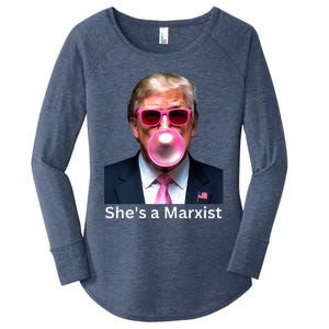 SheS A Marxist Funny Donald Trump Debate Saying 2024 Women's Perfect Tri Tunic Long Sleeve Shirt