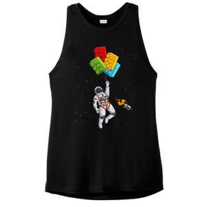 Space Astronaut Master Builder Funny Building Blocks Bricks Ladies PosiCharge Tri-Blend Wicking Tank