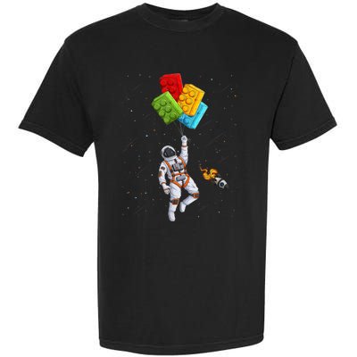 Space Astronaut Master Builder Funny Building Blocks Bricks Garment-Dyed Heavyweight T-Shirt