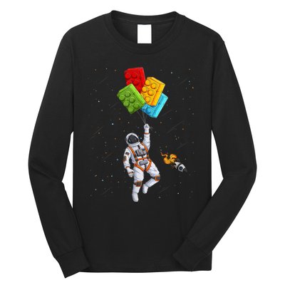 Space Astronaut Master Builder Funny Building Blocks Bricks Long Sleeve Shirt