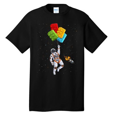 Space Astronaut Master Builder Funny Building Blocks Bricks Tall T-Shirt