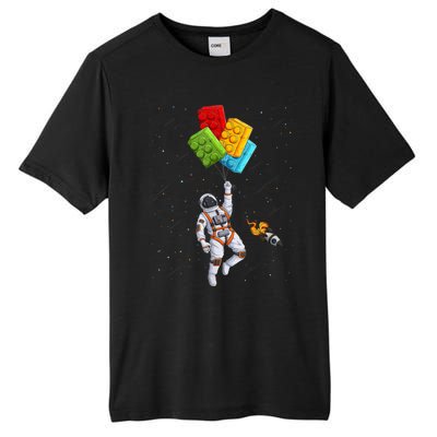 Space Astronaut Master Builder Funny Building Blocks Bricks Tall Fusion ChromaSoft Performance T-Shirt