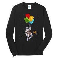 Space Astronaut Master Builder Funny Building Blocks Bricks Tall Long Sleeve T-Shirt